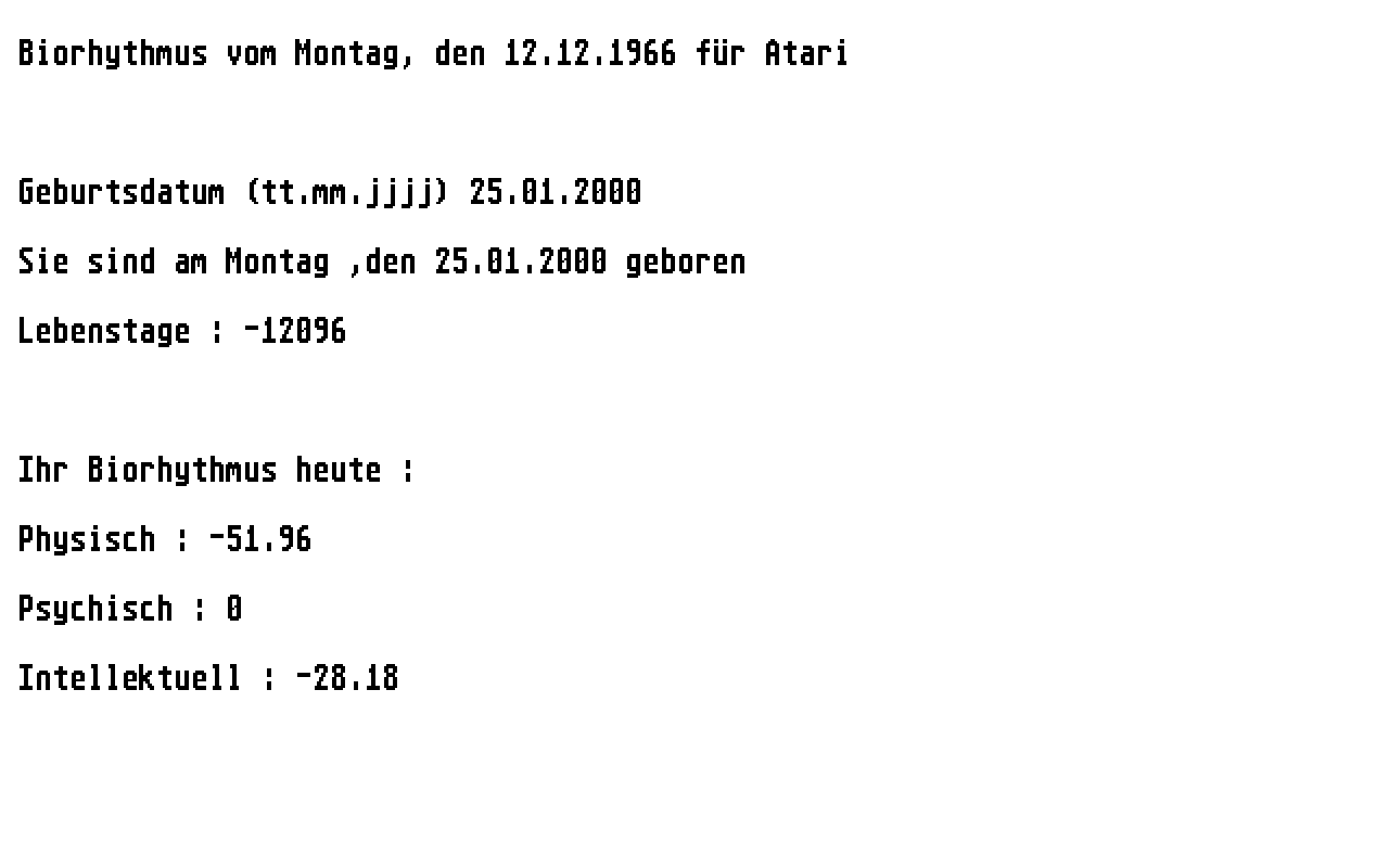 Biorhythmus — screenshot 1